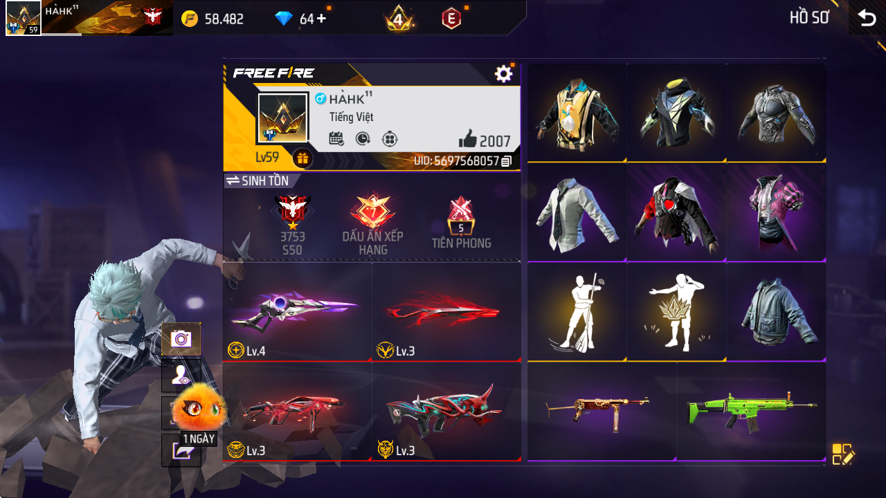 Bán acc Siêu Sale Acc Free Fire